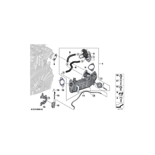 Genuine BMW 11718580448 F46 F39 F48 Gasket Steel (Inc. 116d, 120dX & Cooper D ALL4) | ML Performance UK Car Parts