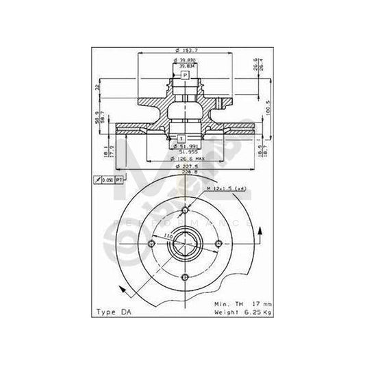 BREMBO 09.4471.10 Brake Disc for MAZDA RX-7 I (SA) Internally Vented | ML Performance Car Parts