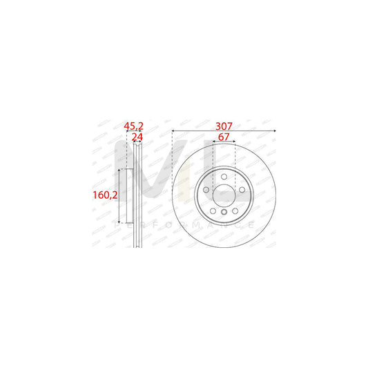 FERODO DDF2637C Brake Disc Vented, Coated | ML Performance Car Parts