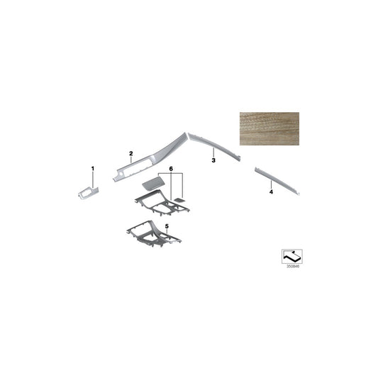 Genuine BMW 51167982711 F10 F11 Wood Cover, Center Consola SEN HELLBRAUN (Inc. 518d, M550dX & Hybrid 5) | ML Performance UK