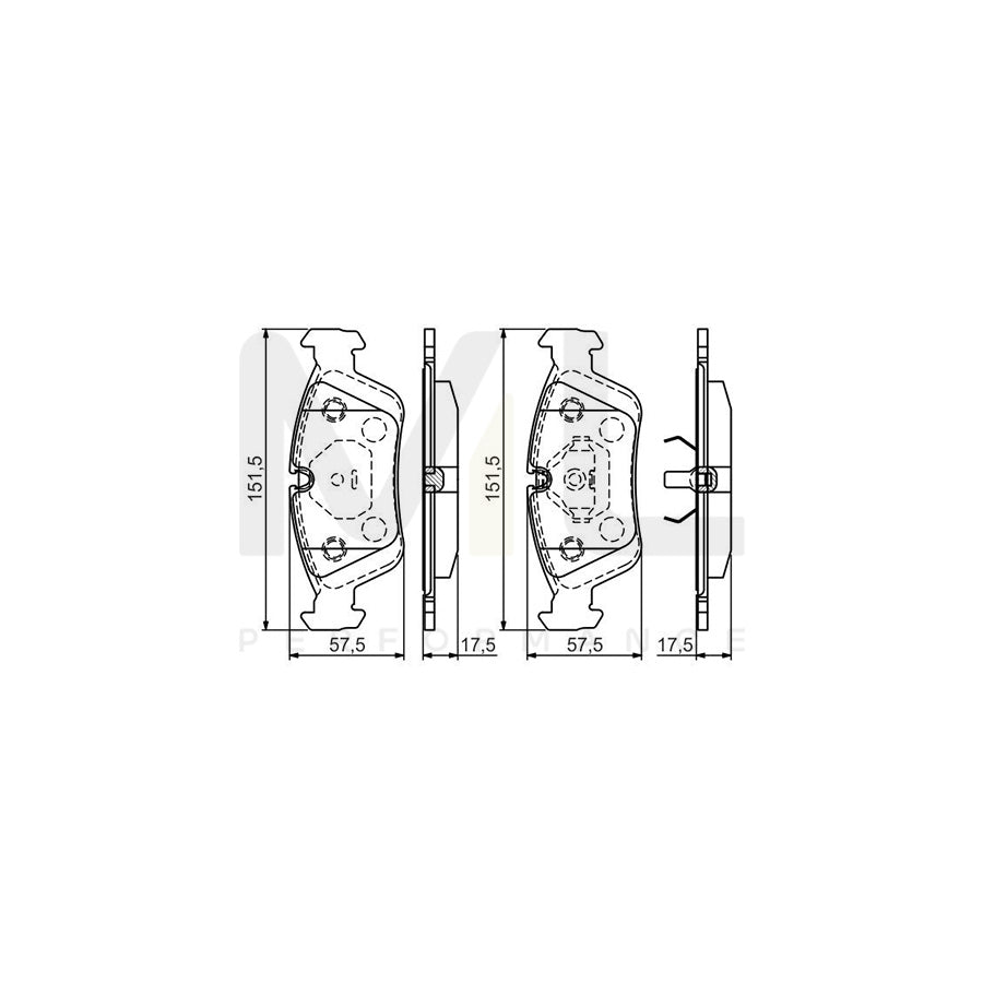 Bosch 0986495060 Brake Pad Set With Mounting Manual BP1475 | ML Performance Car Parts