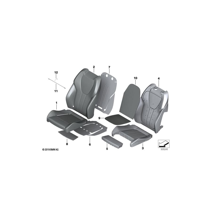 Genuine BMW 52108493336 G06 Leather Cover Sport Backrest Right TACORAROT (Inc. X6 30iX, X6 40i & X6 M50iX) | ML Performance UK Car Parts