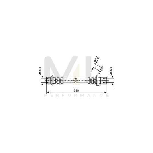 BOSCH 1 987 476 163 Brake Hose for TOYOTA AVENSIS 349mm, M10x1 | ML Performance Car Parts