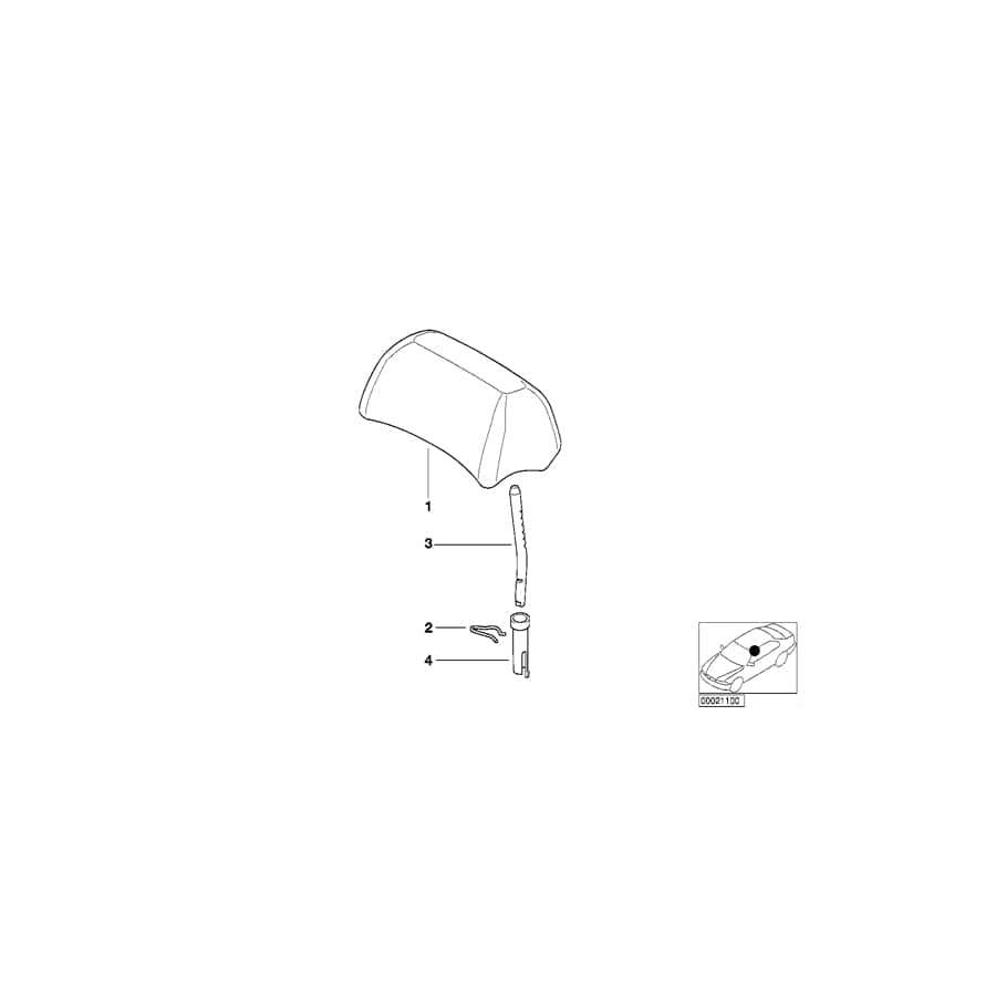 Genuine BMW 52207902141 E46 Headrest Leather SCHWARZ (Inc.  & M3) | ML Performance UK Car Parts