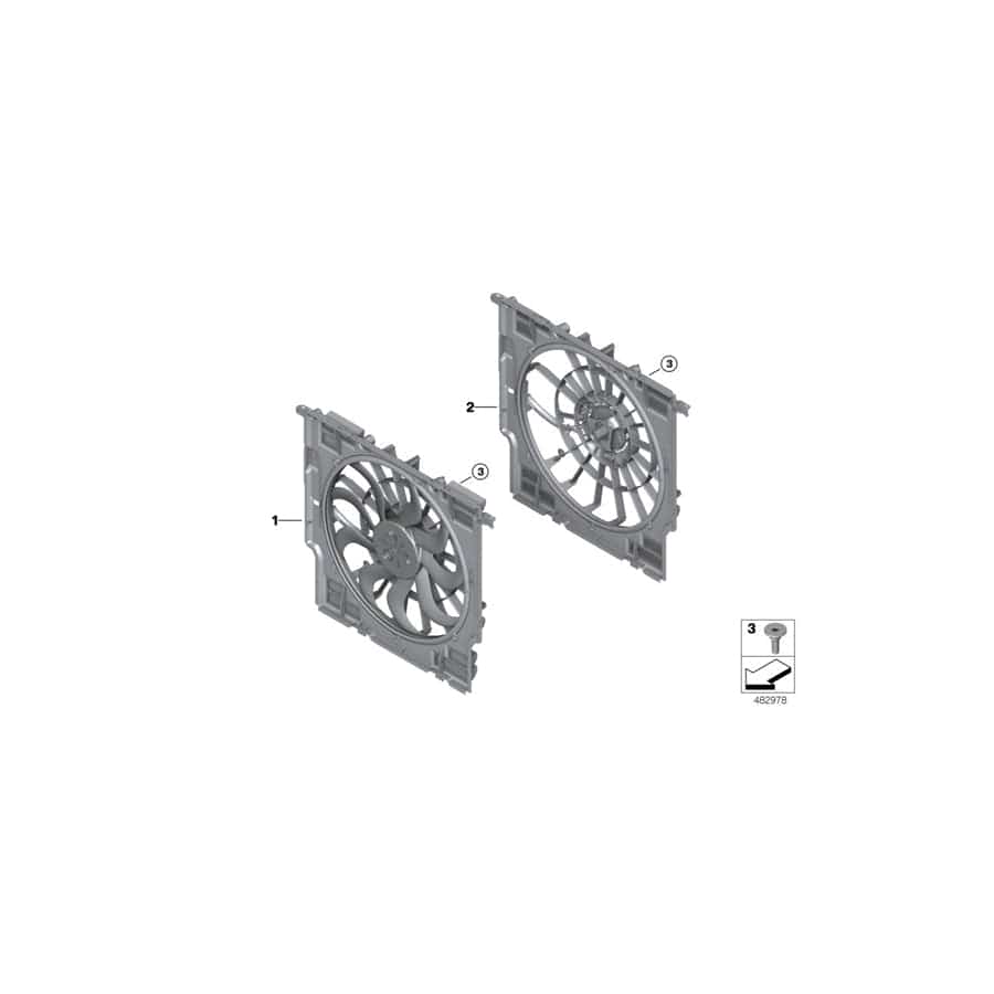 Genuine BMW 17428487641 G01 G02 Fan Shroud 600W (Inc. X4) | ML Performance UK Car Parts