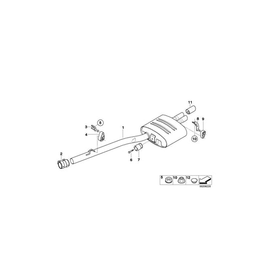Genuine BMW 18307802842 E61 E60 Rear Muffler (Inc. 530d, 525xd & 525d) | ML Performance UK Car Parts