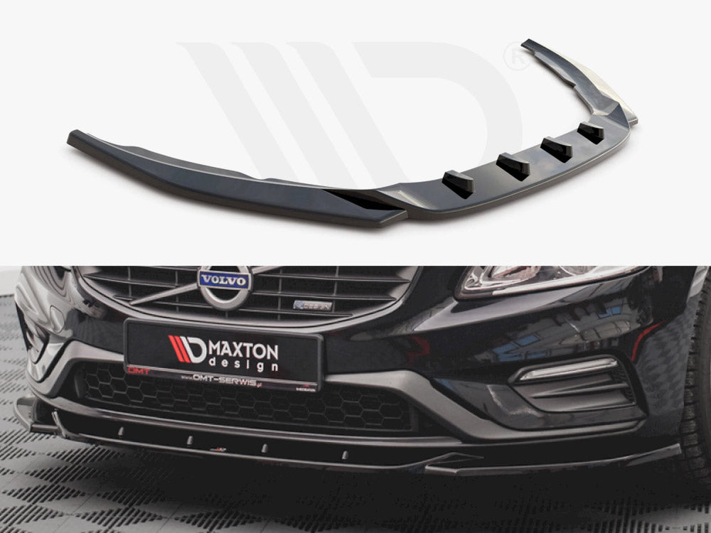 Maxton Design VO-S60-2F-RDESIGN-FD2T Front Splitter V2 Volvo S60 R-design MK2 (2014-2018) | ML Performance UK Car Parts