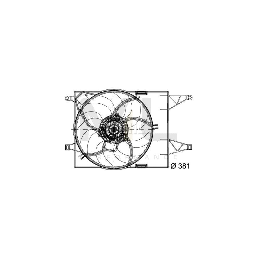 MAHLE ORIGINAL CFF 202 000P Fan, radiator for FIAT Linea (323, 110) for vehicles without air conditioning, ???: 381mm | ML Performance Car Parts