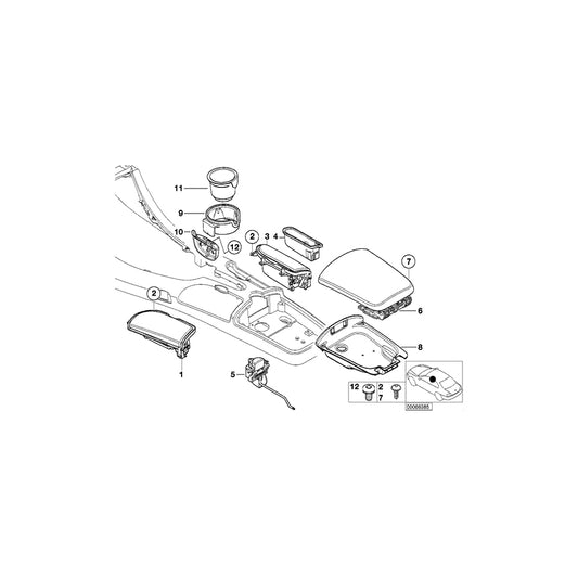 Genuine BMW 51168262723 E52 Center Console Cubby, Left P1SP SPORTROT (Inc. Alpina V8 & Z8) | ML Performance UK