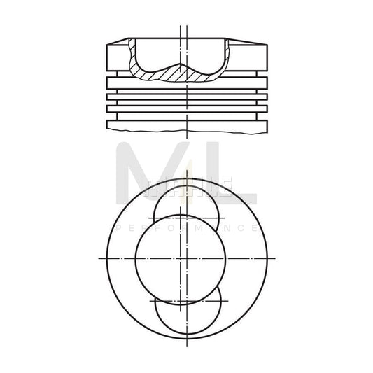 MAHLE ORIGINAL 227 06 00 Piston 128,0 mm, with piston ring carrier, without cooling duct | ML Performance Car Parts