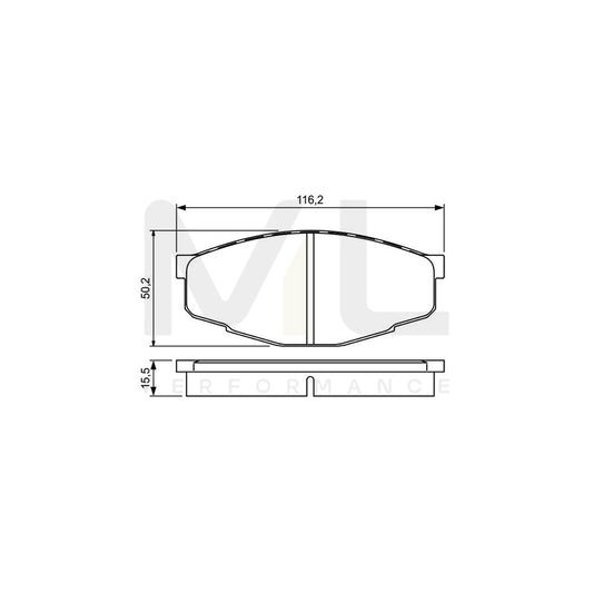 Bosch 0986495331 Brake Pad Set For Toyota Cressida Excl. Wear Warning Contact, With Mounting Manual BP1620 | ML Performance Car Parts