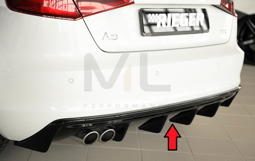 Rieger 00088100 Audi 8V A3 Rear Diffuser 1 | ML Performance UK Car Parts