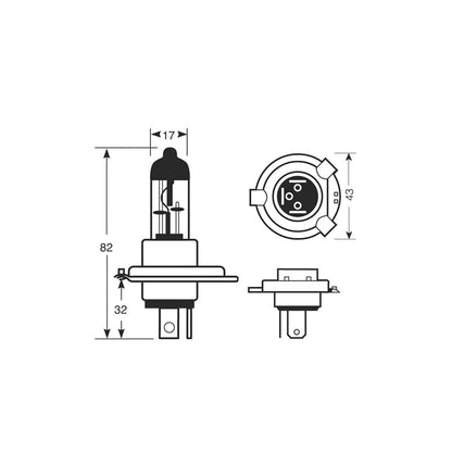 RING R472HD 12V 60/55W H4 P43t Halogen Headlamp (Heavy Duty) | ML Performance