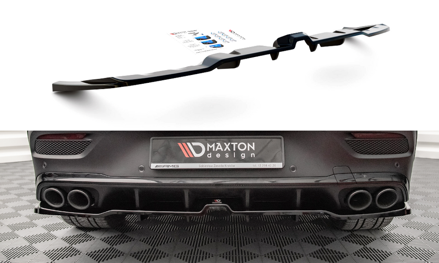 Maxton Design ME-GLE-C167-AMG-RD1T+RD2T Central Rear Splitter (with  vertical bars) Mercedes Benz GLE-Class Coupe C167 – ML Performance