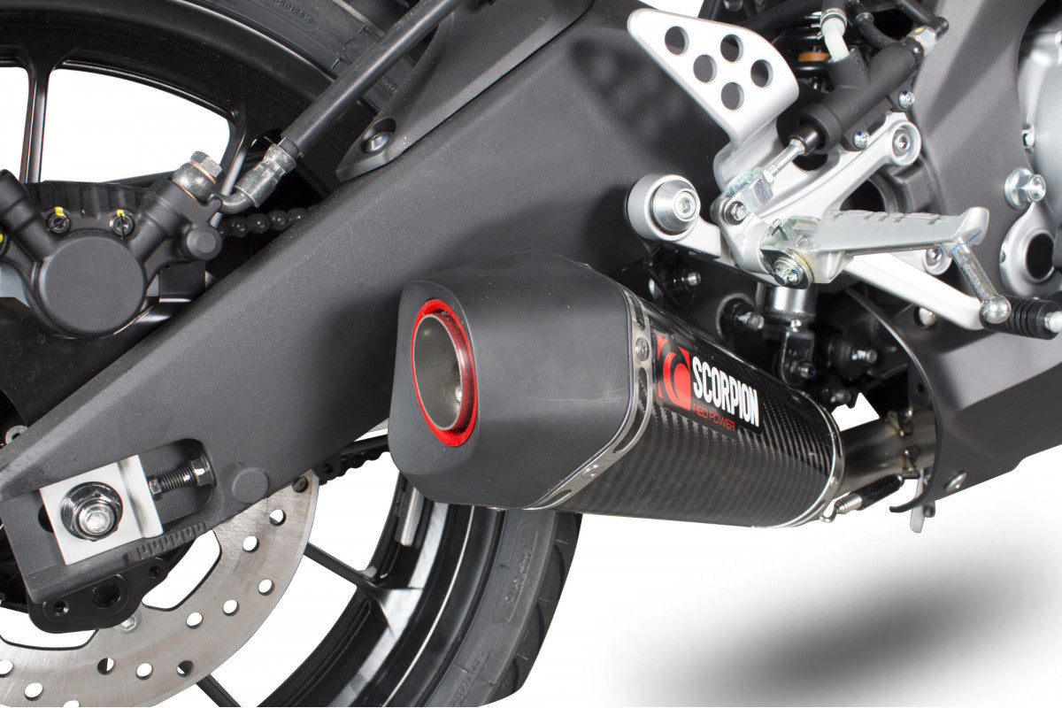 Scorpion RYA95SYSCEO Yamaha YZF-R125 Serket Taper Full System - Carbon Fibre Sleeve | ML Performance UK UK