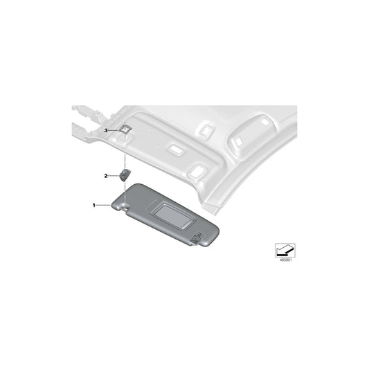 Genuine BMW 51168073757 G32 Left Sun Visor ANTHRAZIT (Inc. 640iX, 630dX & 620dX) | ML Performance UK