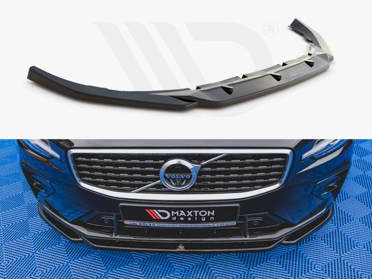 Maxton Design VO-S60-3-RDESIGN-FD2T Front Splitter V.2 Volvo S60/v60 R-design MK3 (2018-) | ML Performance UK Car Parts