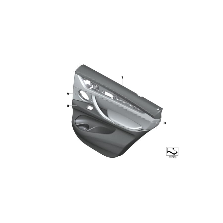 Genuine BMW 51427990368 F16 Door Lining Leather Rear Right INDIVIDUAL (Inc. X6 M50dX, X6 40dX & X6 50iX) | ML Performance UK Car Parts