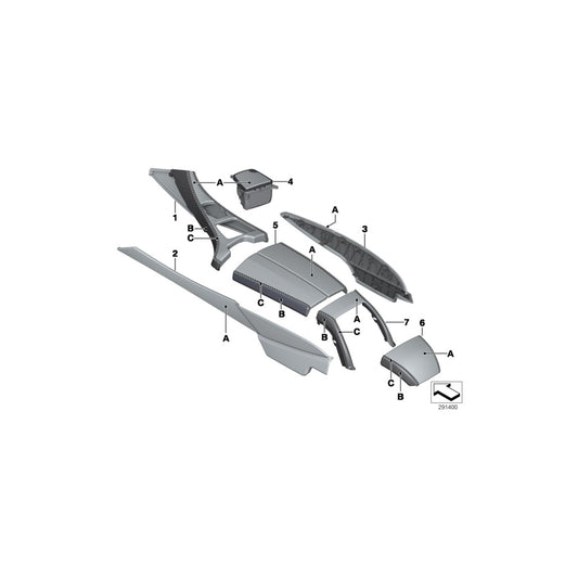 Genuine BMW 51168032958 Cover, Center Console, Leather, Rear INDIVIDUAL (Inc. 640iX, 650iX 4.4 & 650iX 4.0) | ML Performance UK