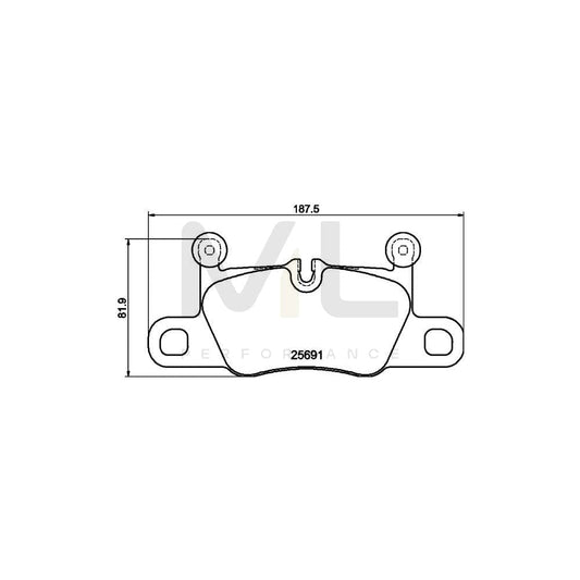 Hella 8DB 355 021-351 Brake Pad Set Prepared For Wear Indicator, With Counterweights | ML Performance Car Parts