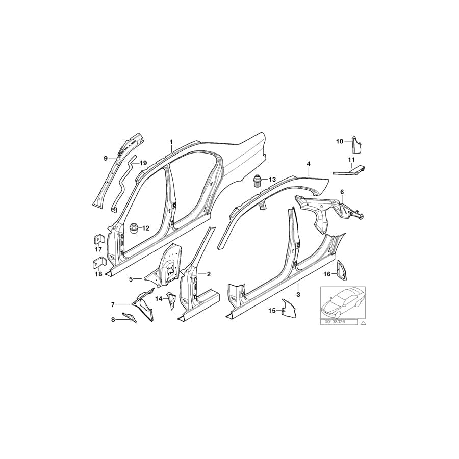 Genuine BMW 41218252598 E39 Inner Right Apron (Inc. 525tds, 525td & 530i) | ML Performance UK Car Parts