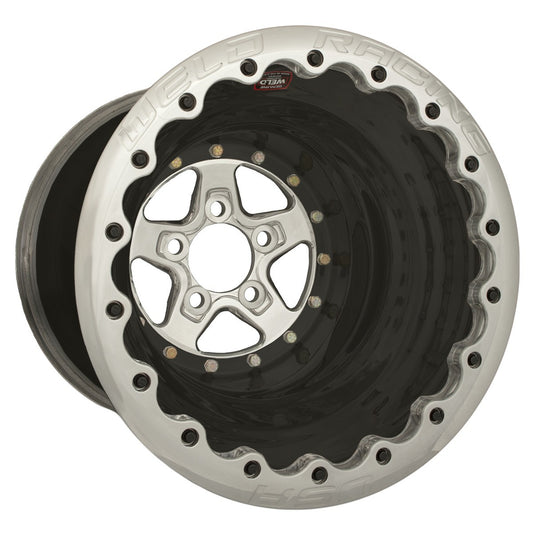 Weld 88-616B280UP Alumastar Wheel 16x16 5x4.75 ET-89 BS5 Polished Center - Black Shell
