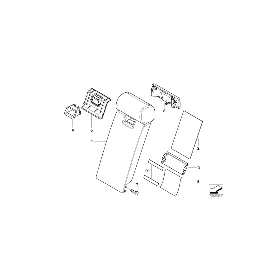 Genuine BMW 52203422260 E83 Multi-Purpose Armrest SCHWARZ (Inc. X3 3.0i, X3 1.8d & X3 2.0d) | ML Performance UK Car Parts