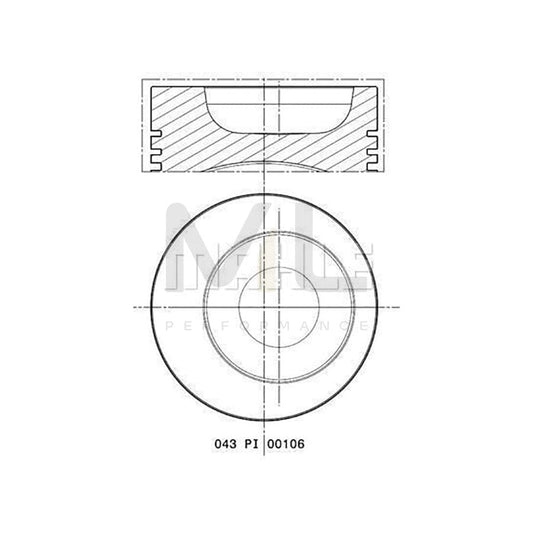 MAHLE ORIGINAL 503 48 01 Piston for PORSCHE 924 Coupe 87,01 mm, without cooling duct | ML Performance Car Parts