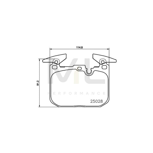 Hella 8DB 355 023-141 Brake Pad Set Prepared For Wear Indicator, With Counterweights | ML Performance Car Parts