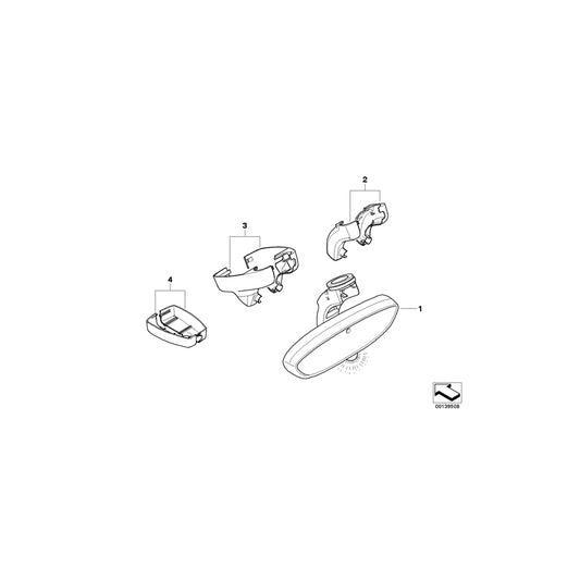 Genuine BMW 51169192335 E61 E46 Rearview Mirror Ec / Led / Gto / Compass (Inc. 530i, 528i & 745Li) | ML Performance UK