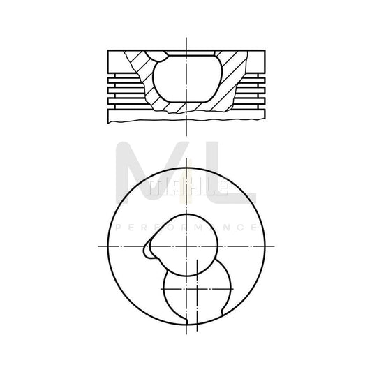 MAHLE ORIGINAL 209 28 00 Piston 135,03 mm, with piston ring carrier, without cooling duct | ML Performance Car Parts