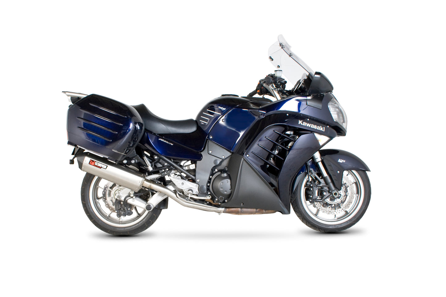 Scorpion RKA94SEO Kawasaki GTR1400 Serket Parallel Slip-On - Brushed Stainless Steel Sleeve | ML Performance UK UK