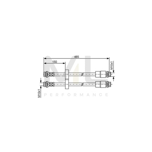 BOSCH 1 987 476 125 Brake Hose for FIAT DOBLO 440mm, M10x1 | ML Performance Car Parts