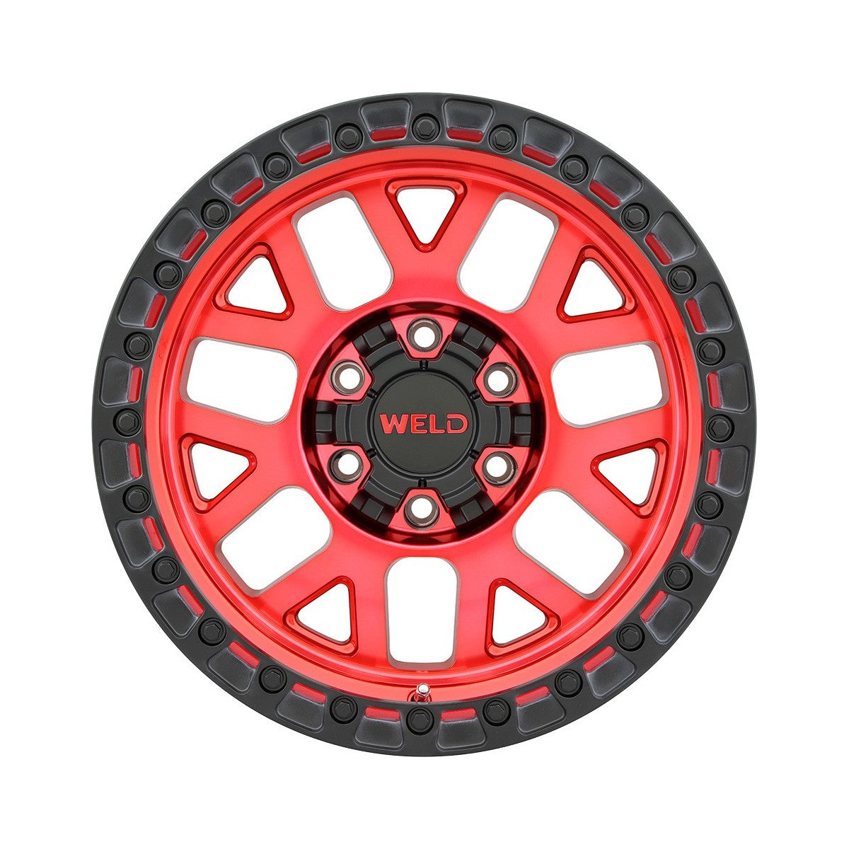 Weld W13379098450-P2 Cinch W133 Wheel 17x9 6x139.7 ET-12 BS4.5 Candy Red - Satin Black