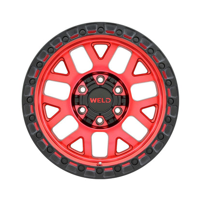 Weld W13379098450-P2 Cinch W133 Wheel 17x9 6x139.7 ET-12 BS4.5 Candy Red - Satin Black