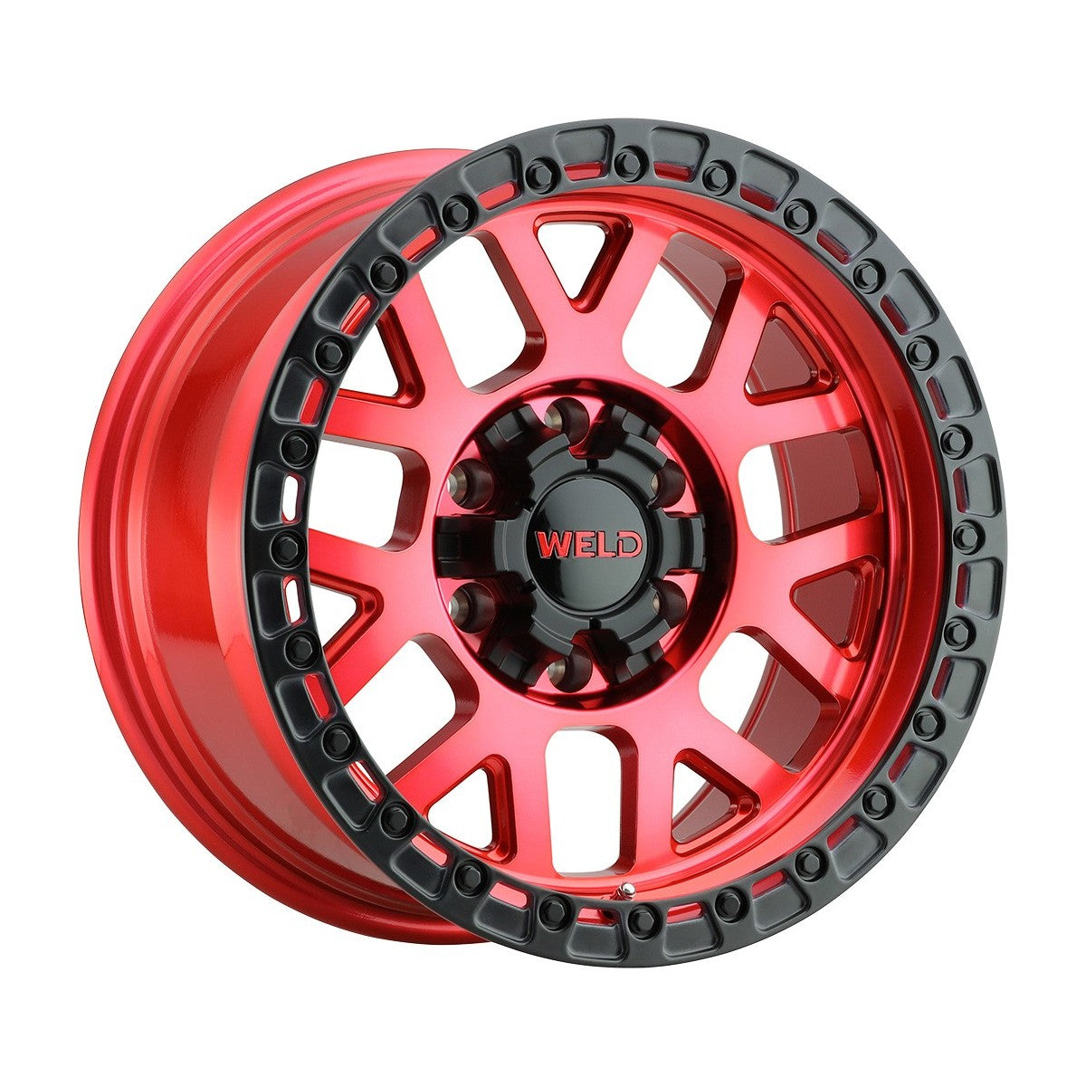 Weld W13379098450-P2 Cinch W133 Wheel 17x9 6x139.7 ET-12 BS4.5 Candy Red - Satin Black