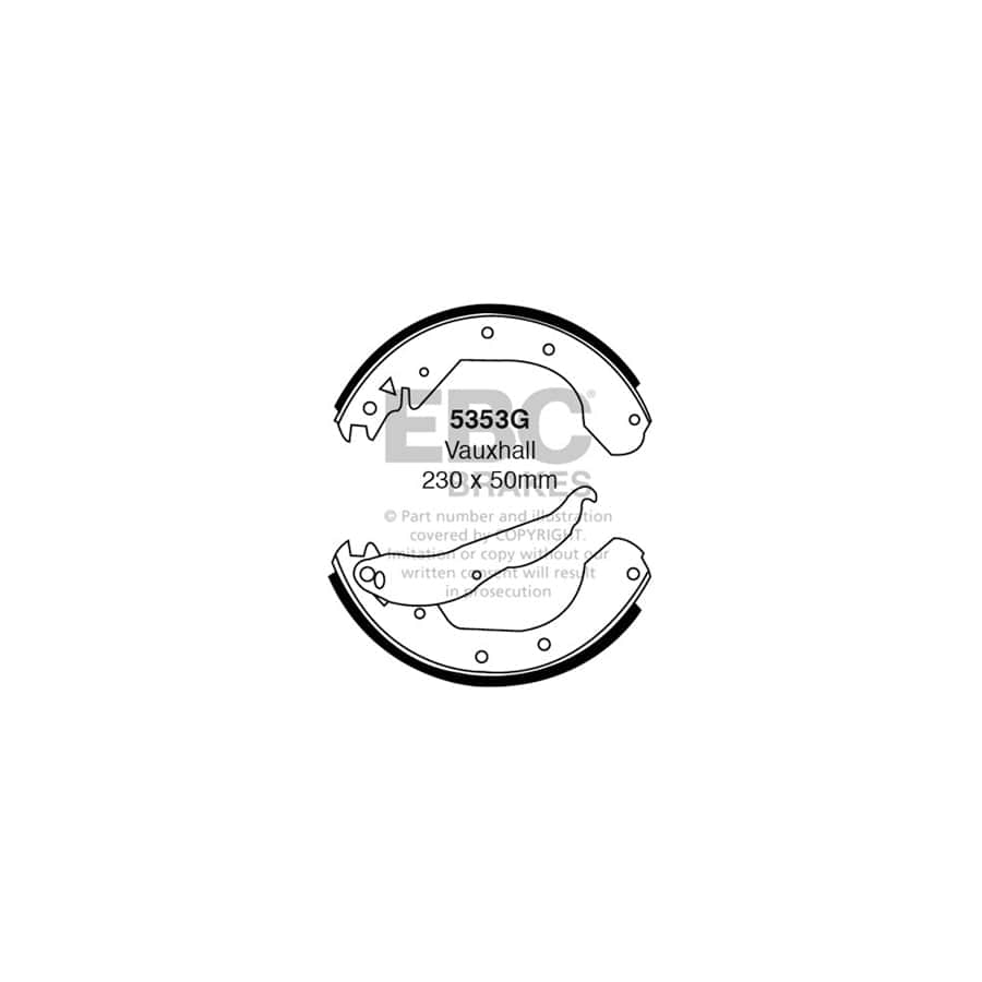 EBC 5353G Bedford Opel Vauxhall Rear Brake Shoes 1 | ML Performance UK Car Parts