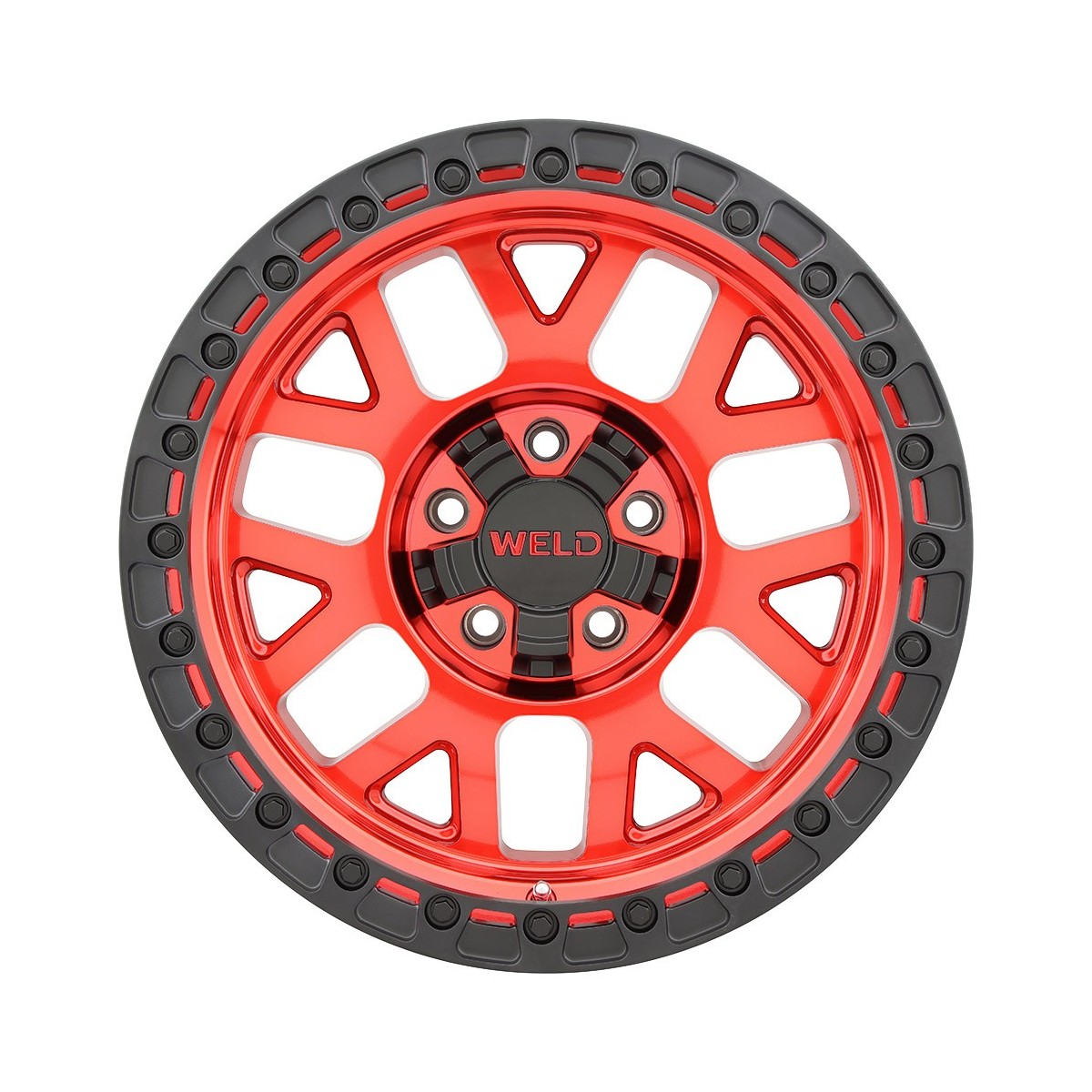 Weld W13379026500 Cinch W133 Wheel 17x9 5x114.3 ET0 BS5 Candy Red - Satin Black