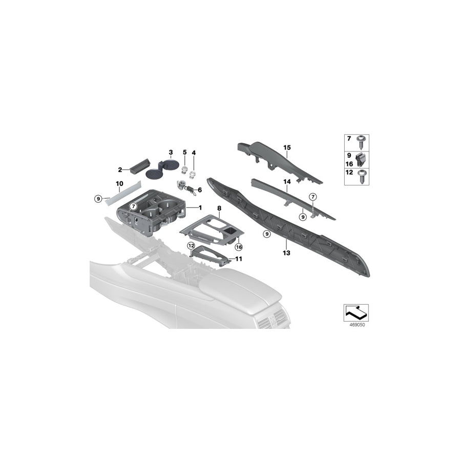 Genuine BMW 51169251971 F15 Trim Cover, Center Console, Left OXIDSILBER (Inc. X5 30dX, X5 35iX & X5 50iX) | ML Performance UK