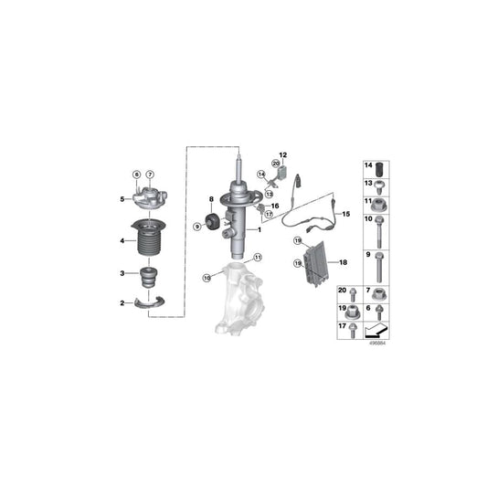 Genuine BMW 37106895053 G20 Spring Strut Front Left Vdc RWD (Inc. 330i, 318d & 320d) | ML Performance UK Car Parts