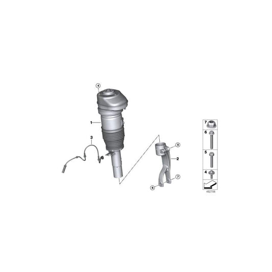 Genuine BMW 37106892425 G05 G06 Air Spring Strut, Front Left VDC (Inc. X6 30dX, X6 40i & X5 45eX) | ML Performance UK Car Parts