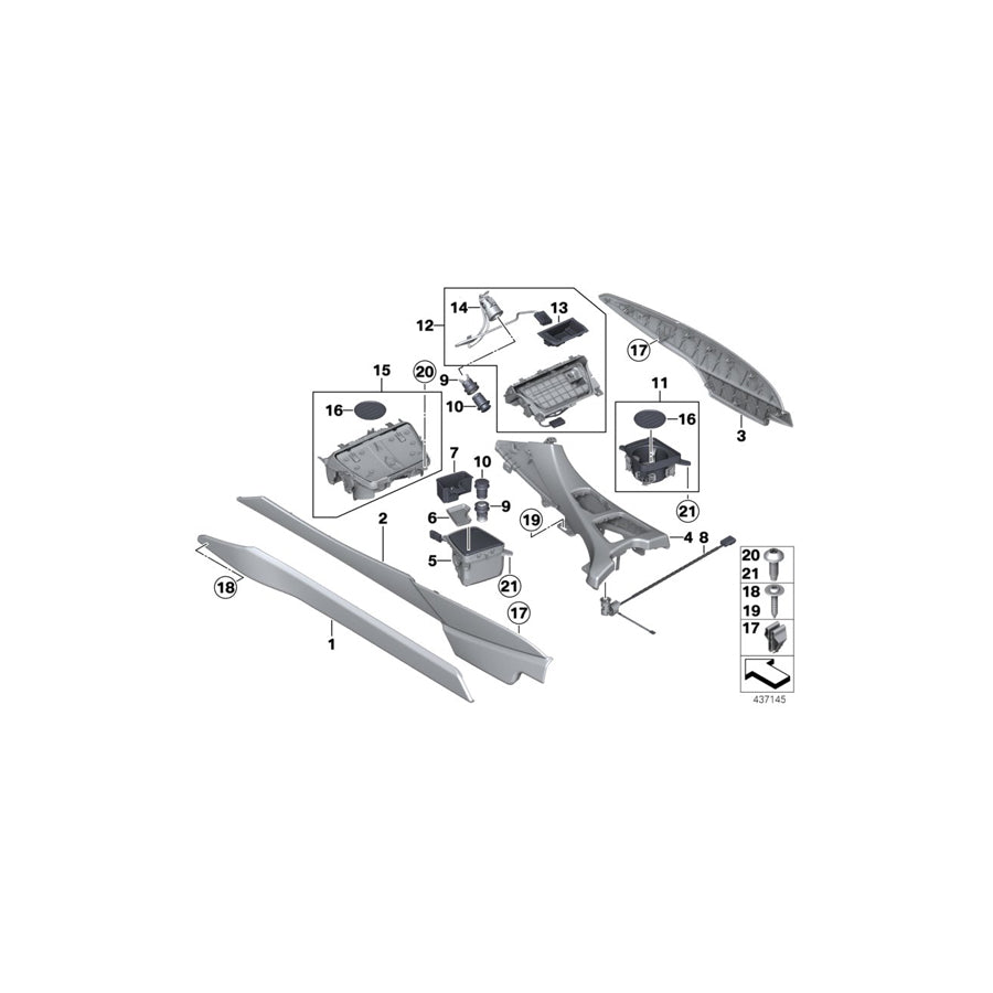Genuine BMW 51169241732 Trim Cover, Center Console, Right ZIMTBRAUN (Inc. 650iX, 640d & Alpina B6) | ML Performance UK
