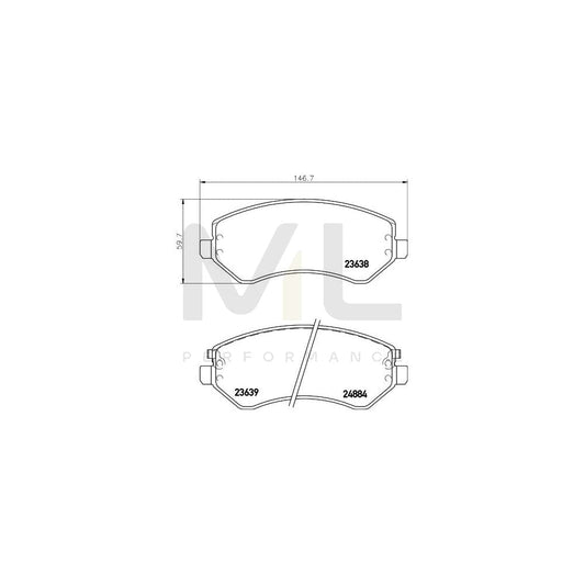 Hella 8DB 355 010-051 Brake Pad Set With Acoustic Wear Warning | ML Performance Car Parts