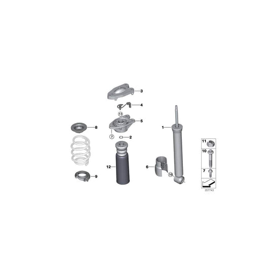 Genuine BMW 37106889025 F39 Shock Absorber, Rear, Vdc (Inc. X2 M35iX) | ML Performance UK Car Parts