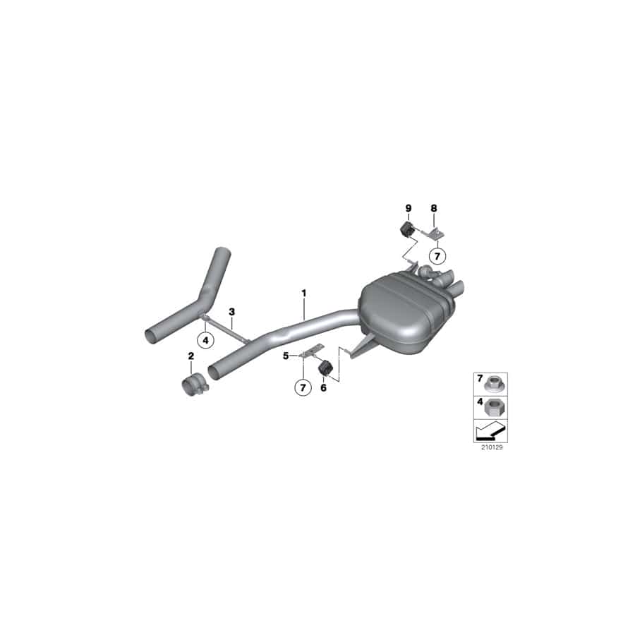 Genuine BMW 18307607487 F02 F01 F03 Bracket, Resonator, Rear Left (Inc. 760Li, 760LiS & 760i) | ML Performance UK Car Parts