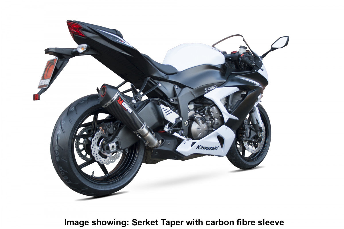 Scorpion RKA97SEO Kawasaki Serket Taper Slip-On - Brushed Stainless Steel Sleeve (Ninja ZX-6R / Ninja ZX-636) | ML Performance UK UK