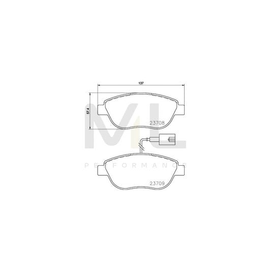 Hella 8DB 355 015-791 Brake Pad Set With Integrated Wear Warning Contact, With Brake Caliper Screws, With Accessories | ML Performance Car Parts