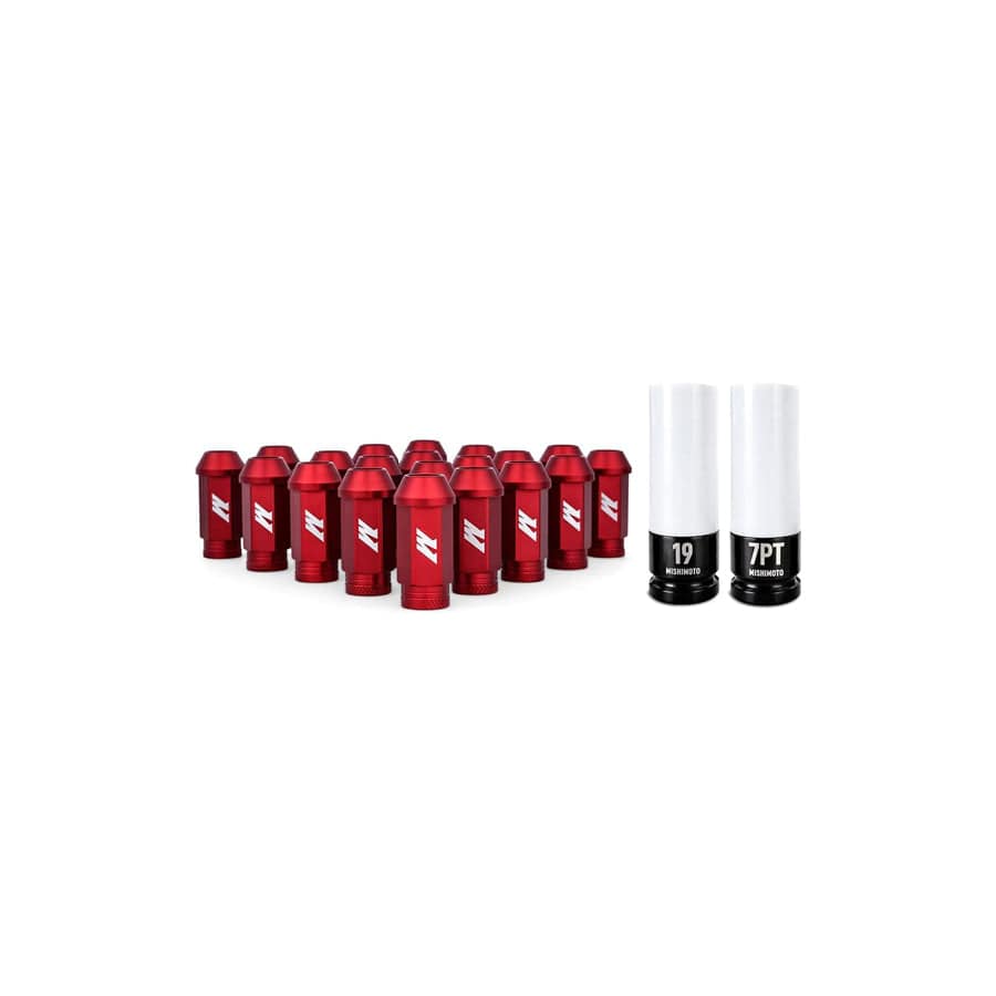 Mishimoto MMLG-1220-LOCKRD Aluminum Locking Lug Nuts 1/2 X 20, 23pc Set, Red