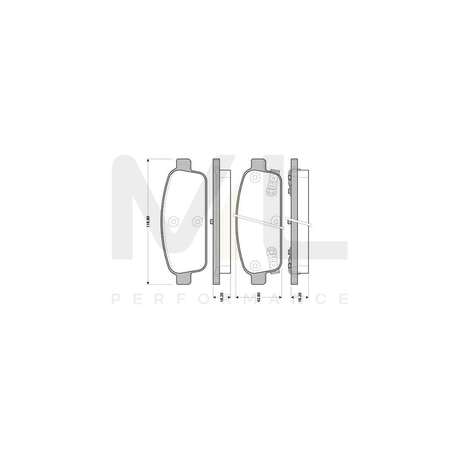 Bosch 0986Tb3105 Brake Pad Set Excl. Wear Warning Contact  | ML Performance Car Parts