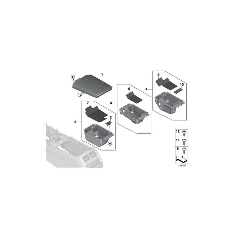 Genuine BMW 51167946462 G11 G12 Armrest, Leath.Front, With Dec.Stitching COGNAC (Inc. 740dX, 730i & 740Li) | ML Performance UK Car Parts